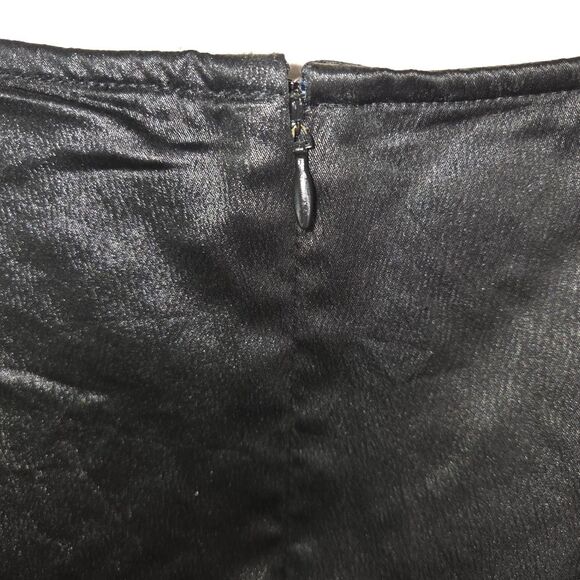 Cache Vintage 90s Black Feather Trim Mini Skirt Size 12 - Picture 5 of 7